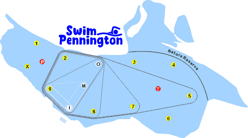 map of the lake and the swim courses